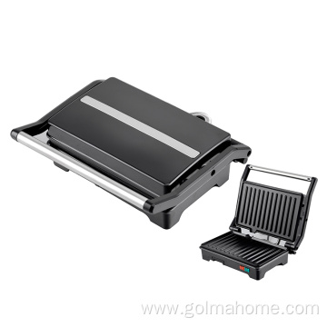 4 Slice Stainless Steel Electric Contact Grill Opens 180 Degrees with Adjustable Temperature Panini Press Grill